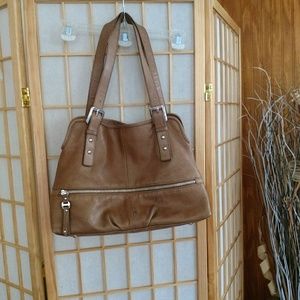 Tan Leather B Makowski Hobo Bag